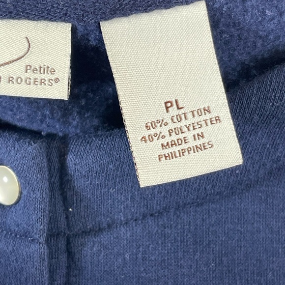 Kim Rogers Christmas Holiday Sweatshirt Cardigan Size Petite Large - Picture 7 of 8